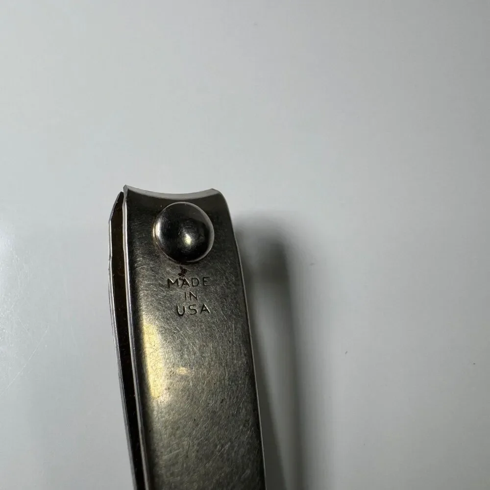 Vintage Trim Nail Clippers Fingernail Clipper With Ball Chain File Bassett USA